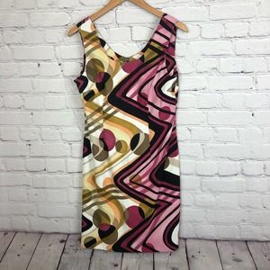 Connected Dress Petites Colorful Abstract Print Size 10P Altered Hem